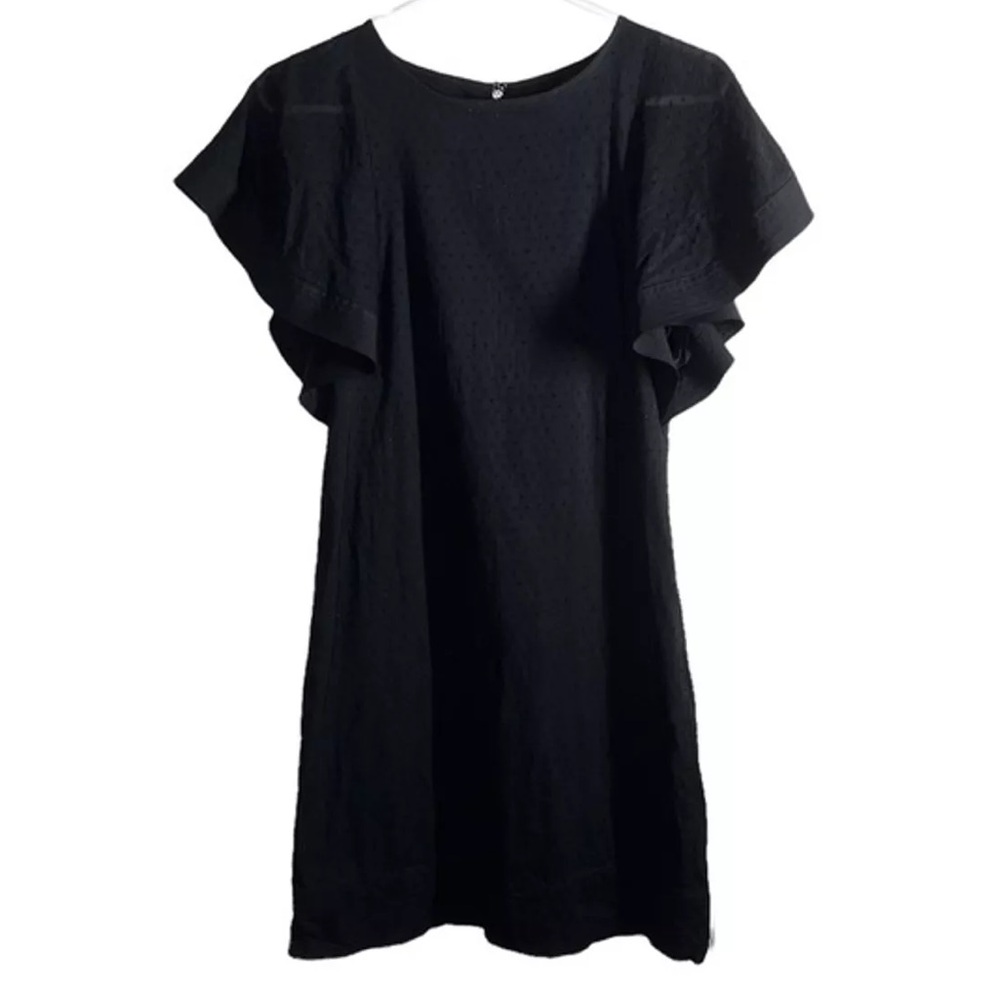 J.Crew Swiss Dot Ruffle Sleeve Zipper Dress
